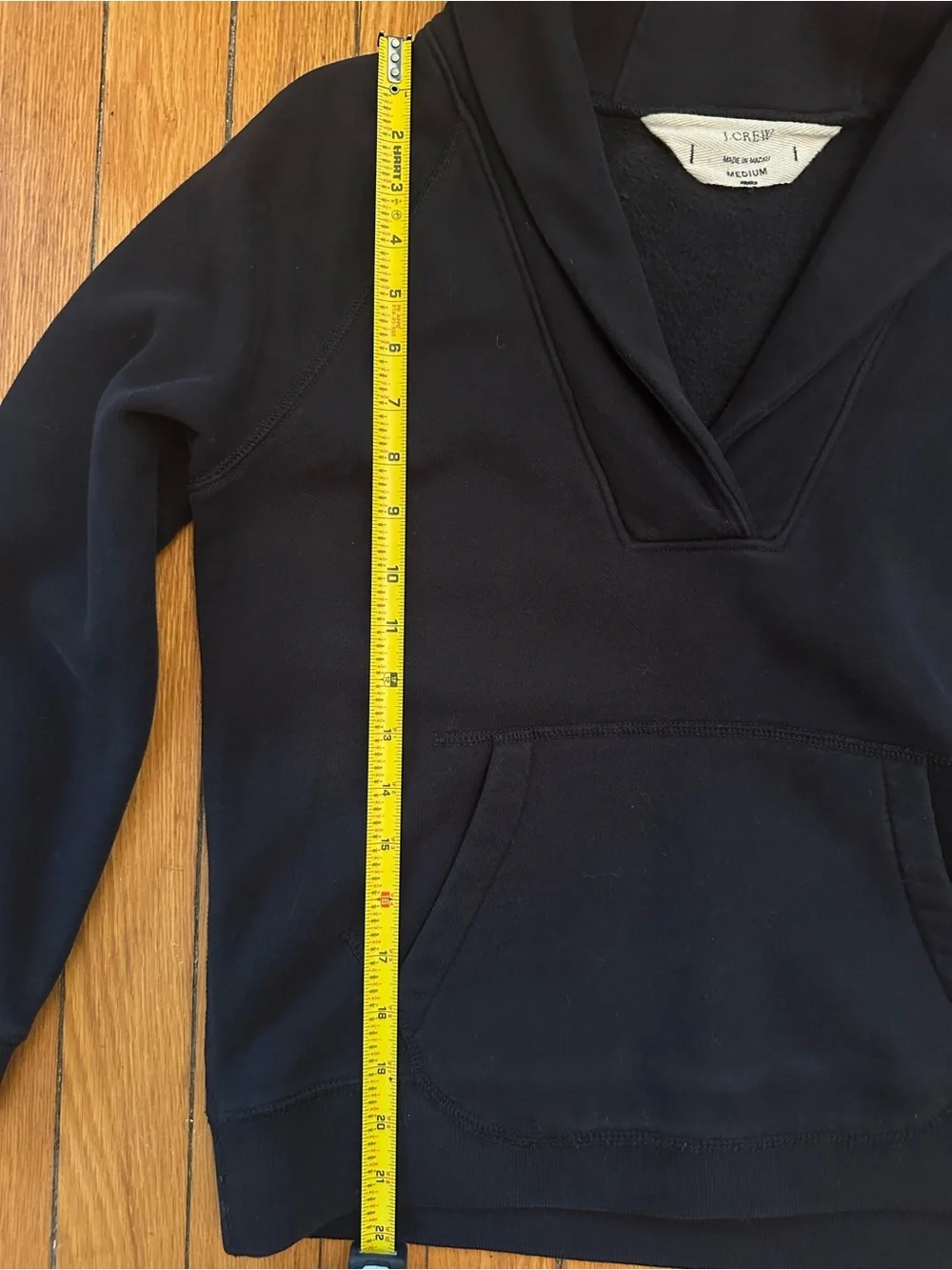 J. Crew Women's Black Shawl-Style Neckline Pullover Sweatshirt Size S/M 1011